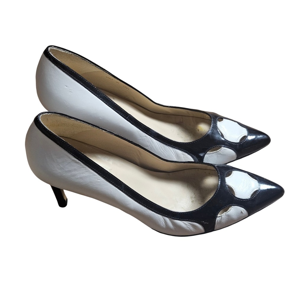 LK Bennett London Colorblock Leather Cutout Pointed Toe Pumps 40 US 9-9.5 Chic
